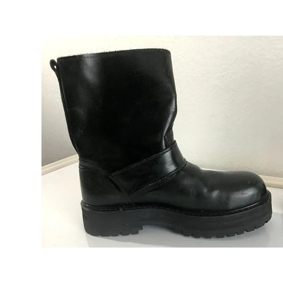 FUGGA Mens 8.5 Hunter Green Leather Boots Y2K - Picture 9 of 16